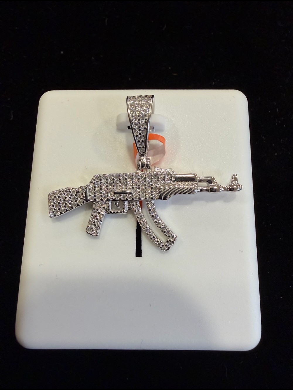 $700 Retail 1.5 Carat Moissanite Gun Pendant in 925 Sterling Silver